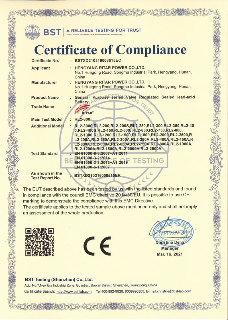 RL系列CE证书