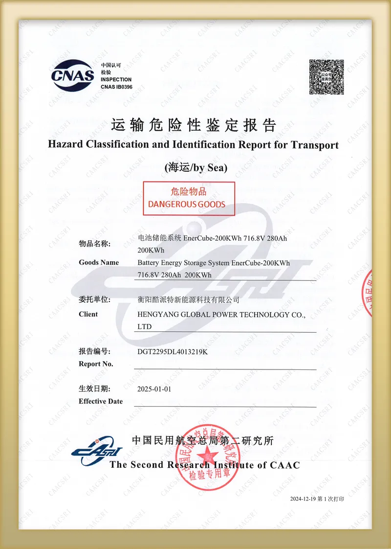 运输危险分类和识别报告